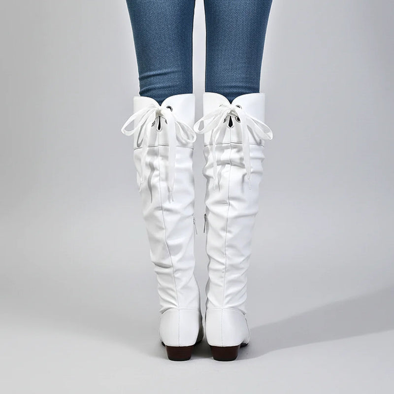 Amelie Fleur Knee-High Slouch Boots