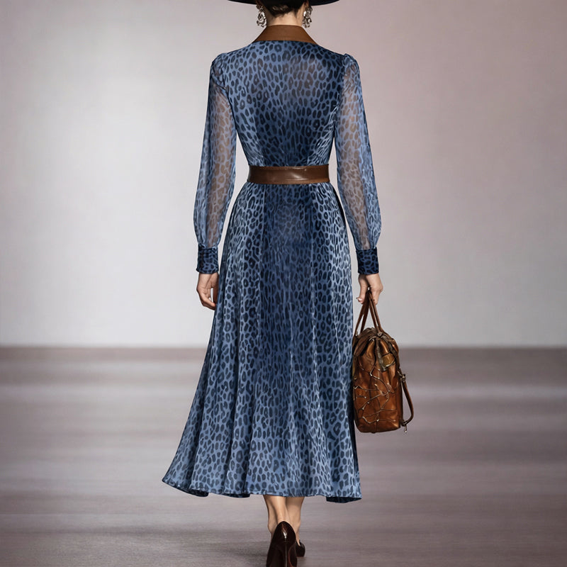 Amelie Fleur Long Sleeve Leopard Dress