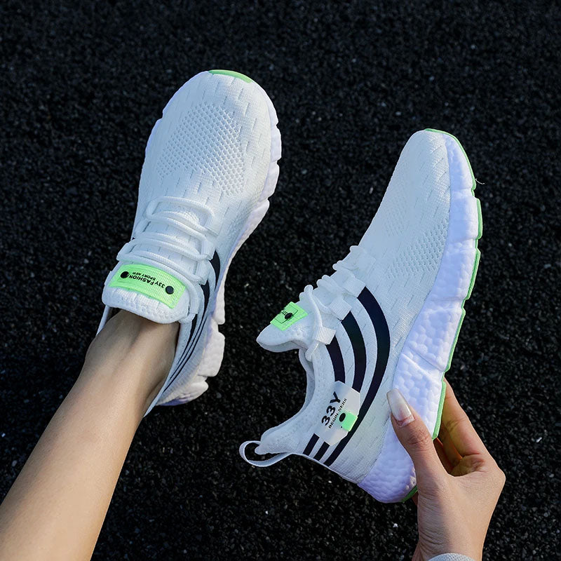 Amelie Fleur Running Sneakers with Contrast Stripes