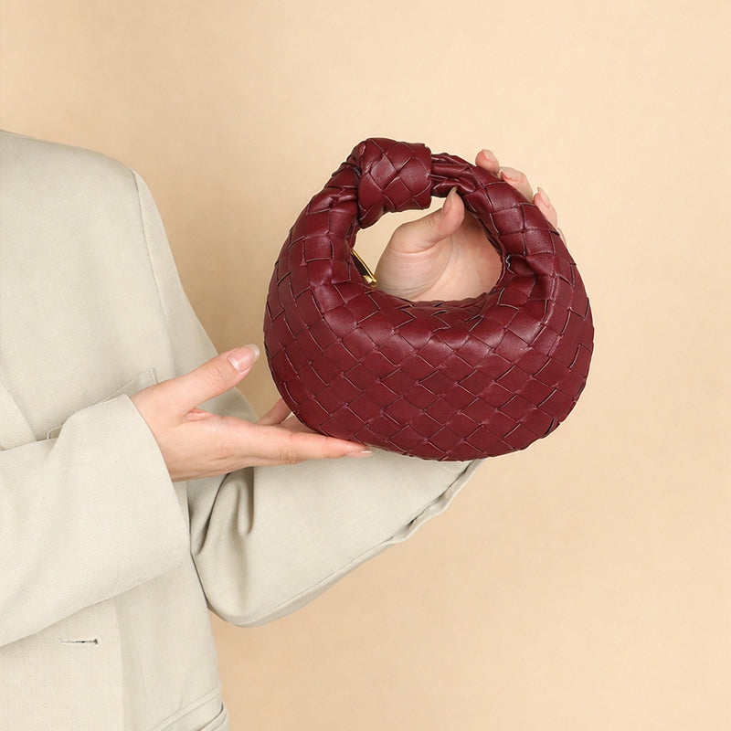 Amelie Fleur Small Woven Top-Handle Bag