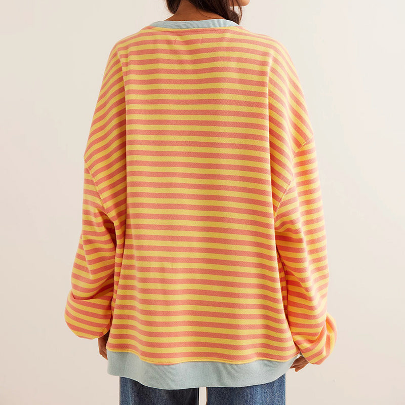 Amelie Fleur Striped Oversized Sweatshirt