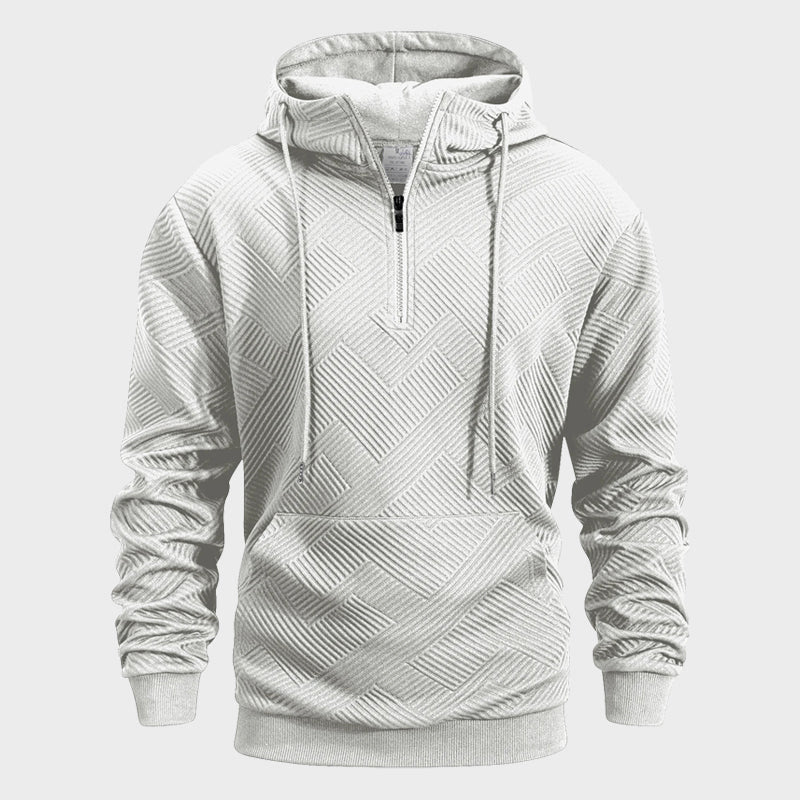 Axis QuarterZip Textured Pattern Hoodie