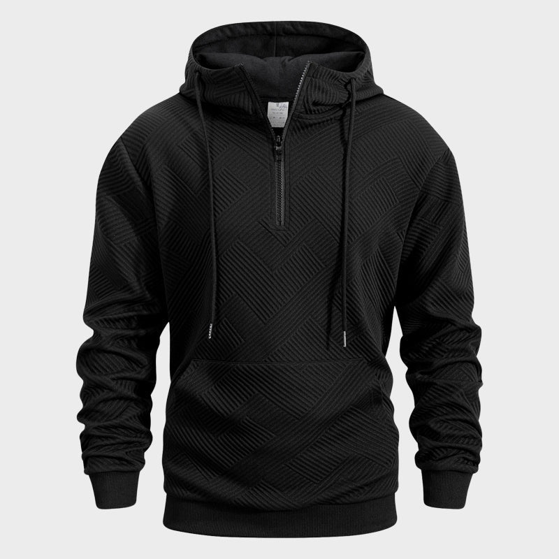 Axis QuarterZip Textured Pattern Hoodie