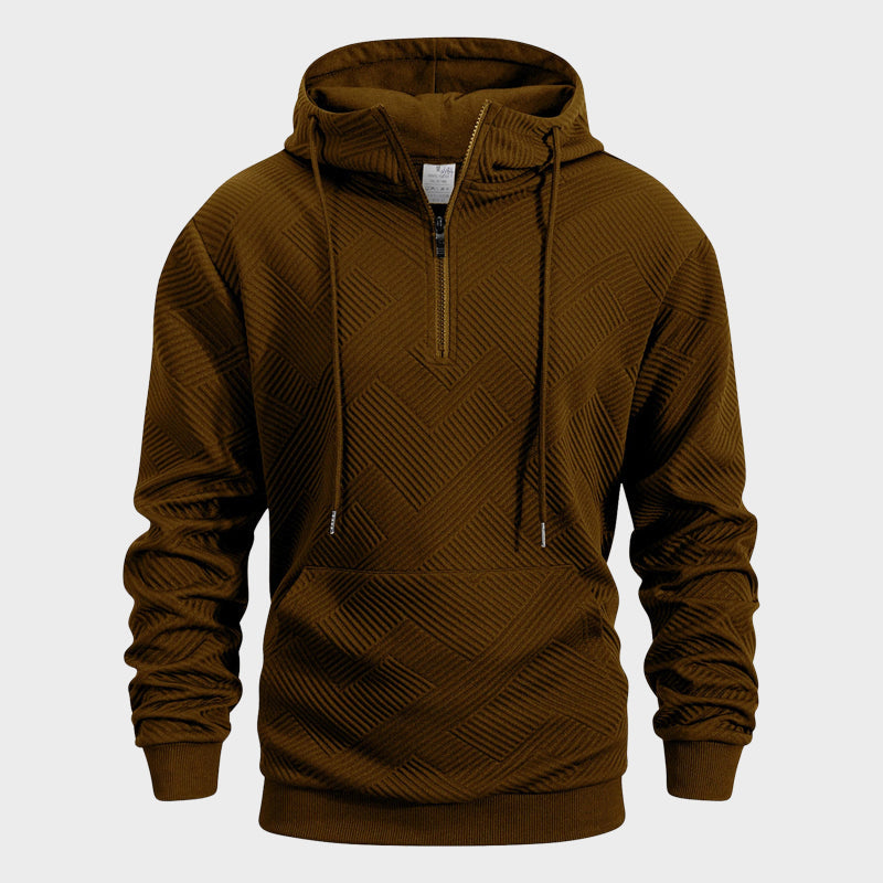 Axis QuarterZip Textured Pattern Hoodie