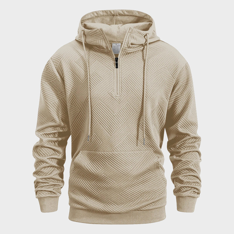 Axis QuarterZip Textured Pattern Hoodie