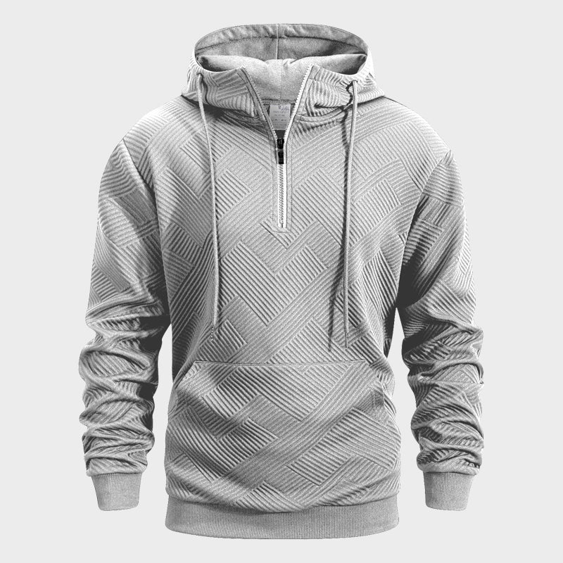 Axis QuarterZip Textured Pattern Hoodie