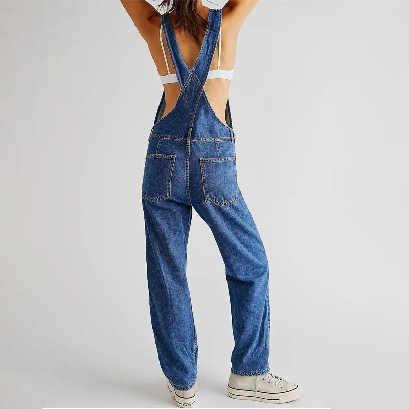 Camille Martin Straight-Leg Denim Overalls