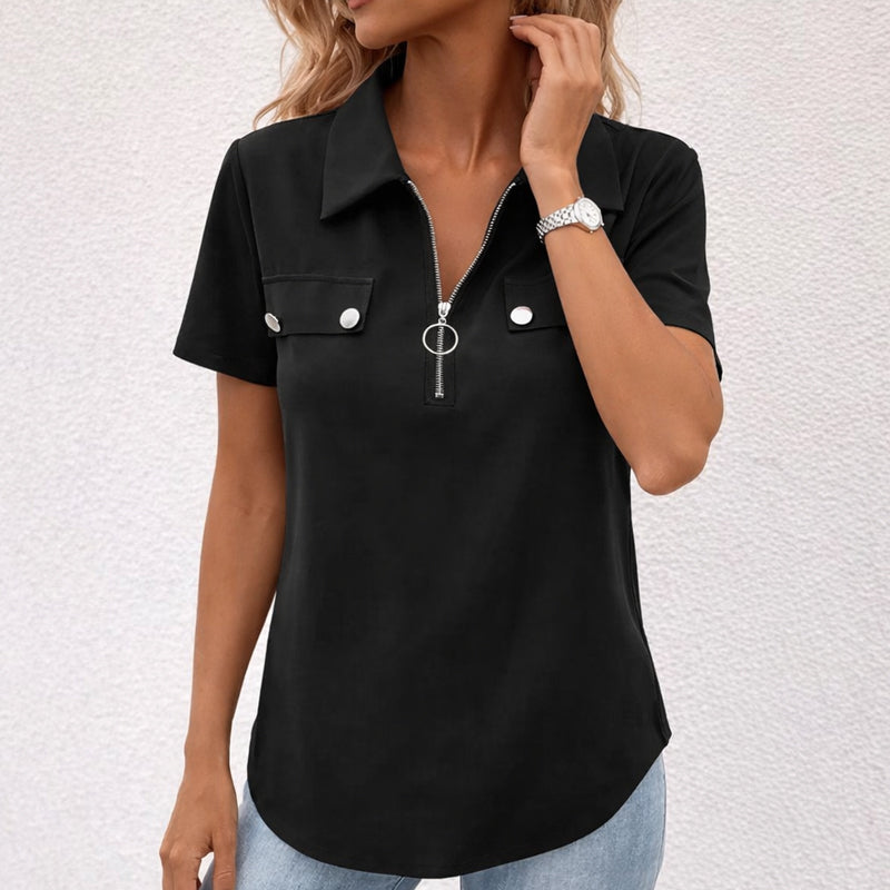 Camille Martin Zip-Placket Utility Shirt