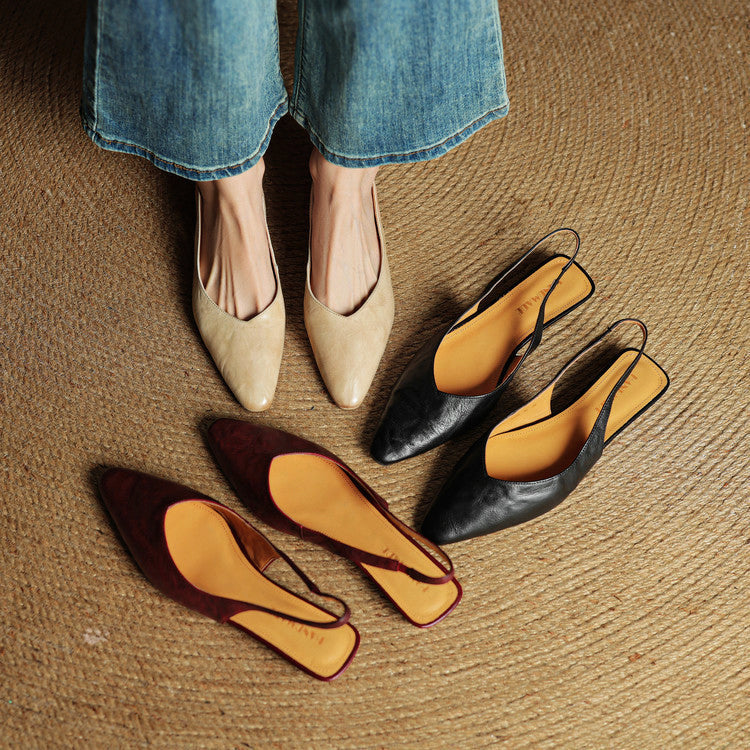 Elayne Signature Leather Slingback Flats