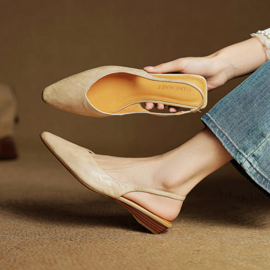 Elayne Signature Leather Slingback Flats