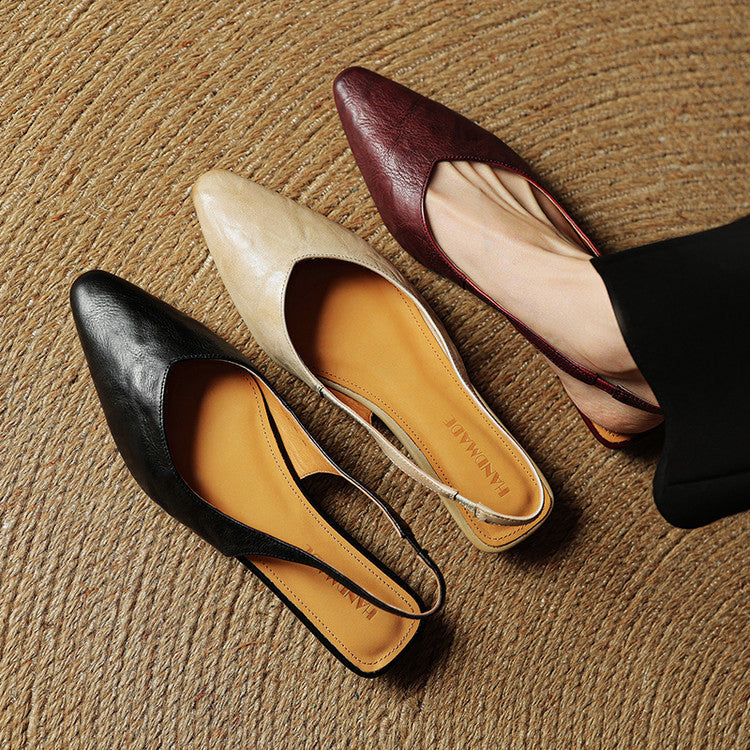 Elayne Signature Leather Slingback Flats
