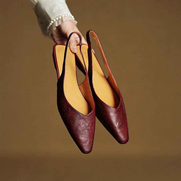 Elayne Signature Leather Slingback Flats