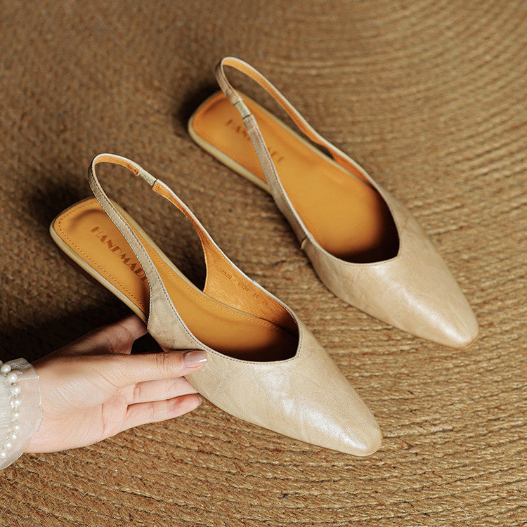 Elayne Signature Leather Slingback Flats