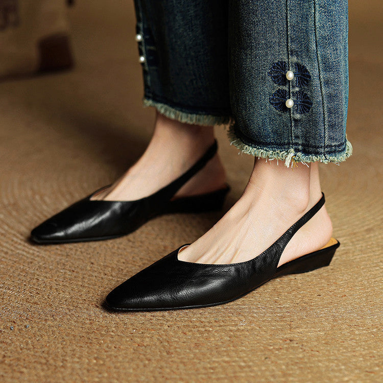 Elayne Signature Leather Slingback Flats