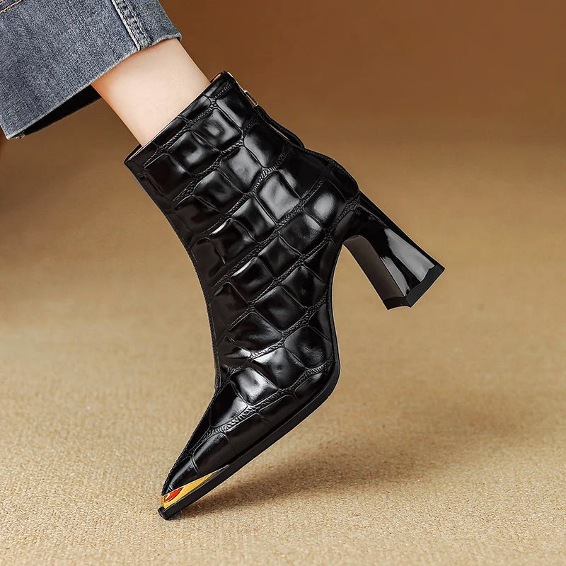 Evelora Croc Genuine Leather Boots
