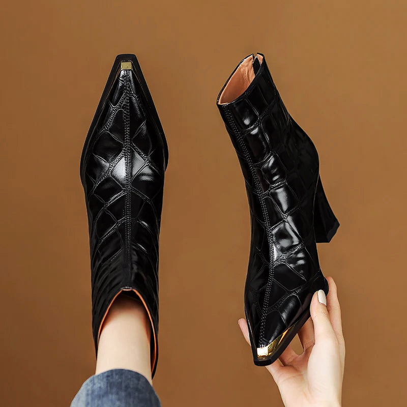 Evelora Croc Genuine Leather Boots