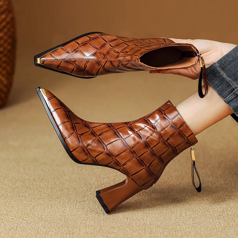 Evelora Croc Genuine Leather Boots