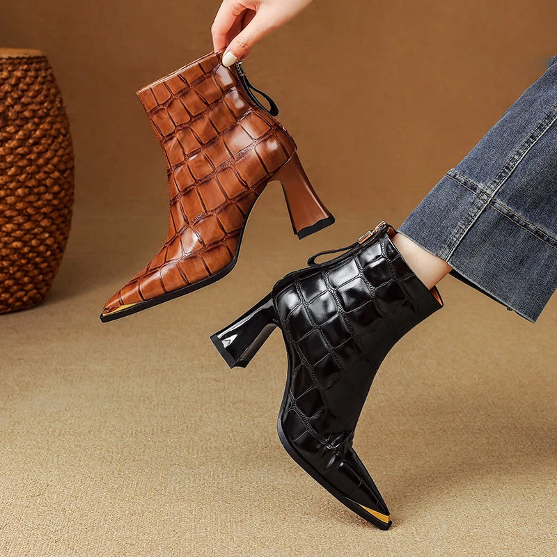 Evelora Croc Genuine Leather Boots