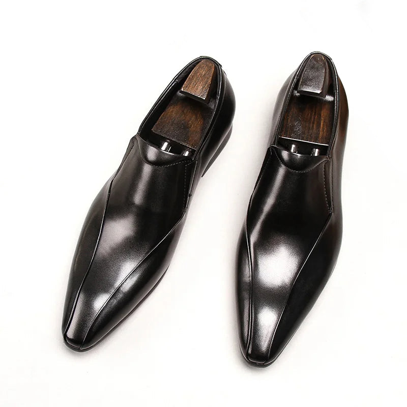 Franco Bianchi Genuine Leather Pointed Dress Shoes