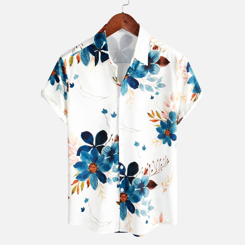 James Scott Floral Shirt with Short Sleeves