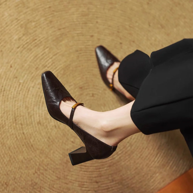 Marcelline Leather Mary Jane Heels