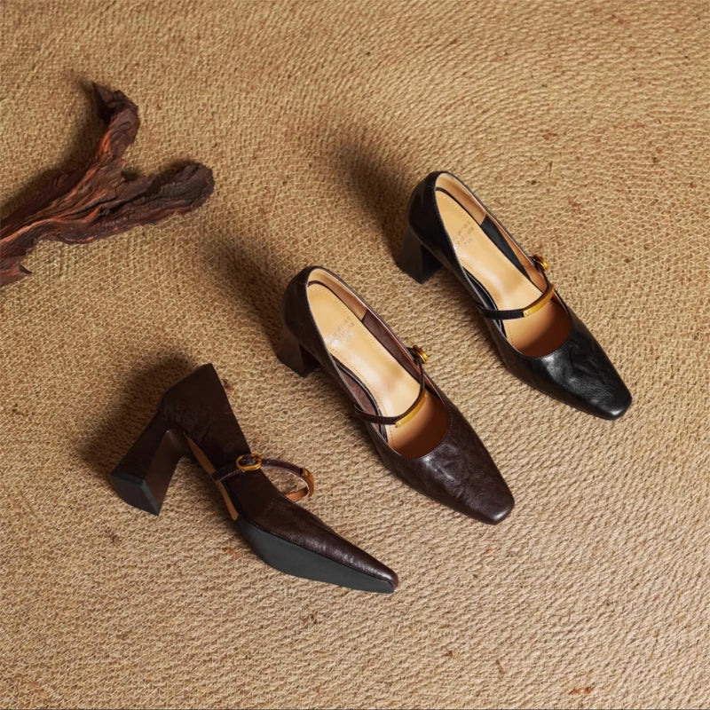 Marcelline Leather Mary Jane Heels