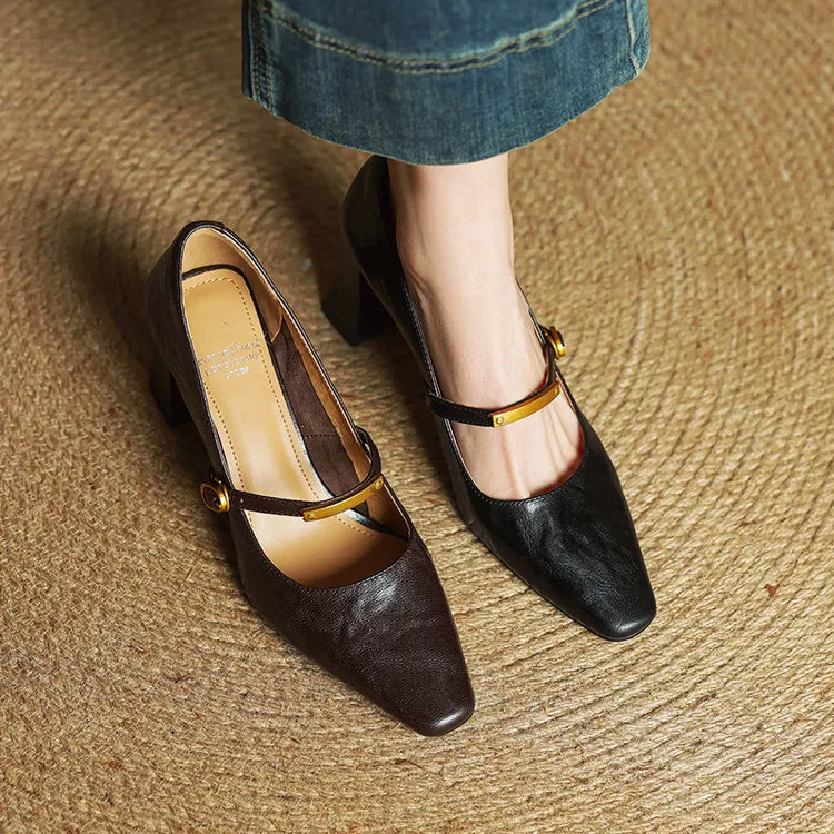 Marcelline Leather Mary Jane Heels