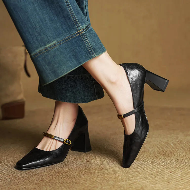 Marcelline Leather Mary Jane Heels