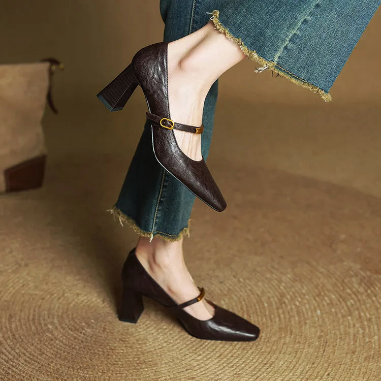 Marcelline Leather Mary Jane Heels