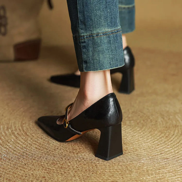 Marcelline Leather Mary Jane Heels