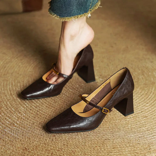 Marcelline Leather Mary Jane Heels