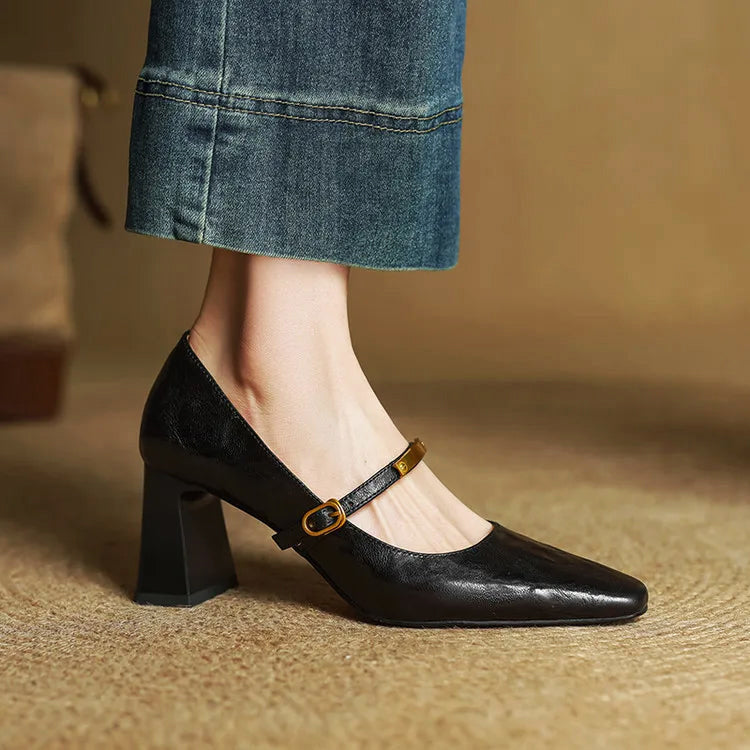 Marcelline Leather Mary Jane Heels