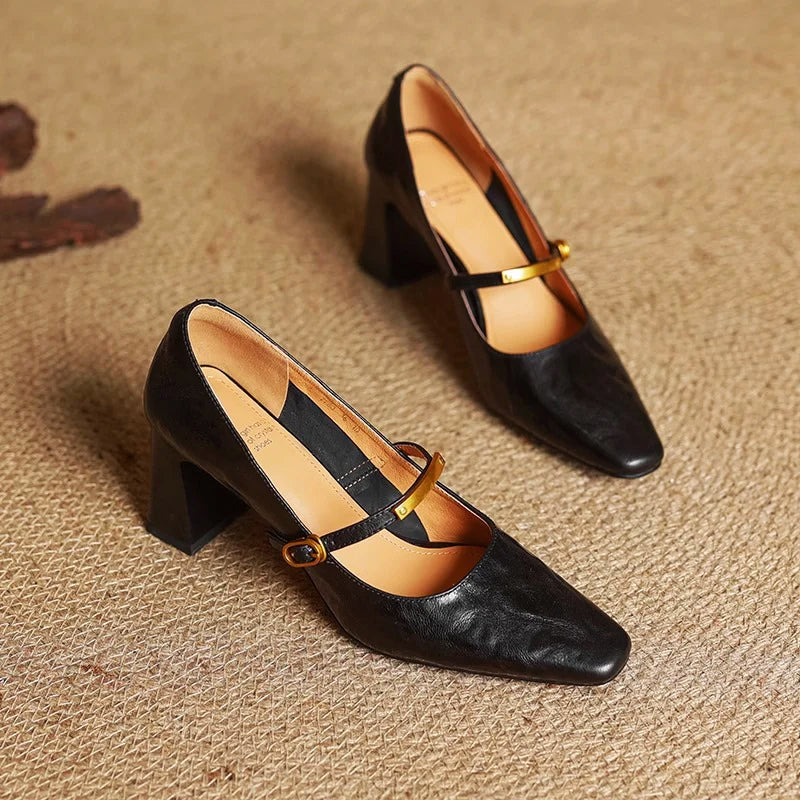 Marcelline Leather Mary Jane Heels