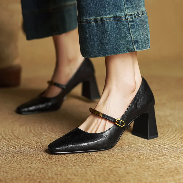 Marcelline Leather Mary Jane Heels