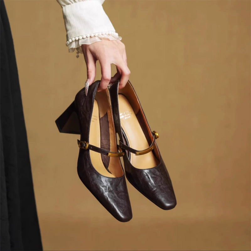 Marcelline Leather Mary Jane Heels