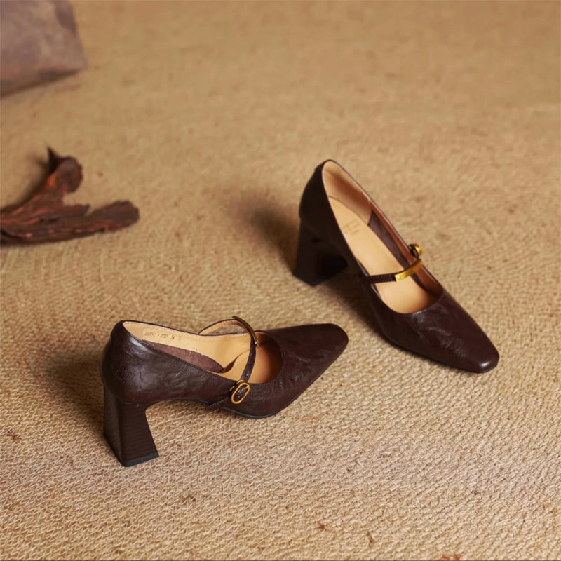 Marcelline Leather Mary Jane Heels
