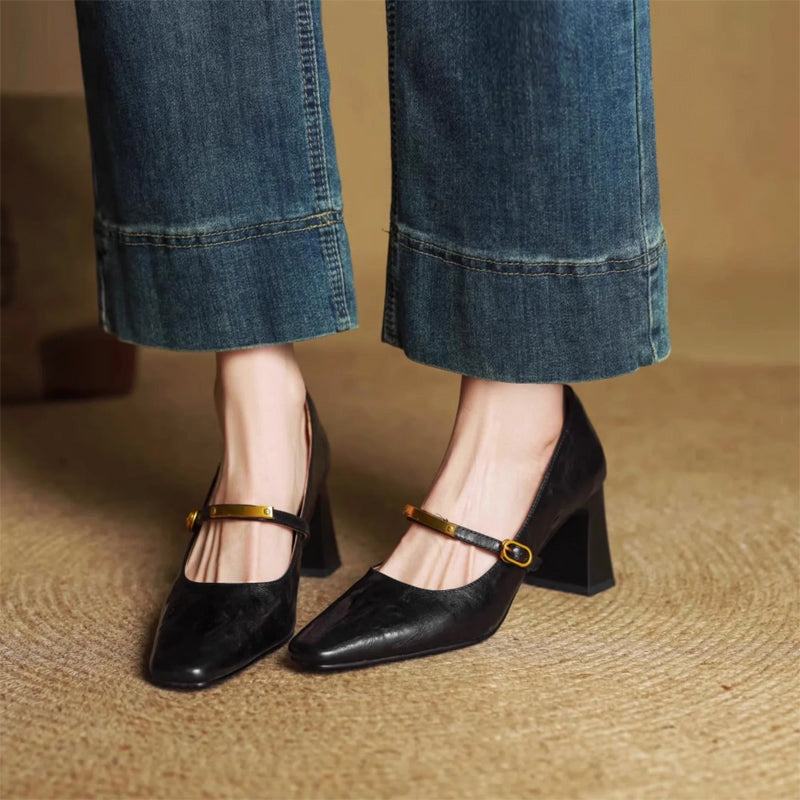Marcelline Leather Mary Jane Heels