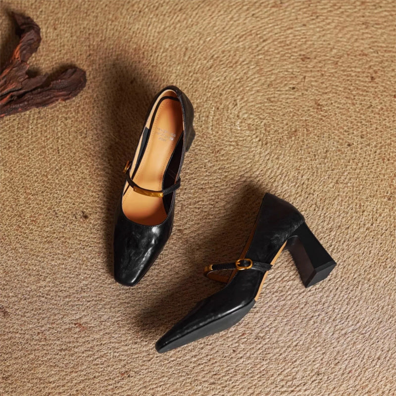 Marcelline Leather Mary Jane Heels