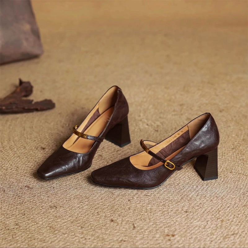 Marcelline Leather Mary Jane Heels