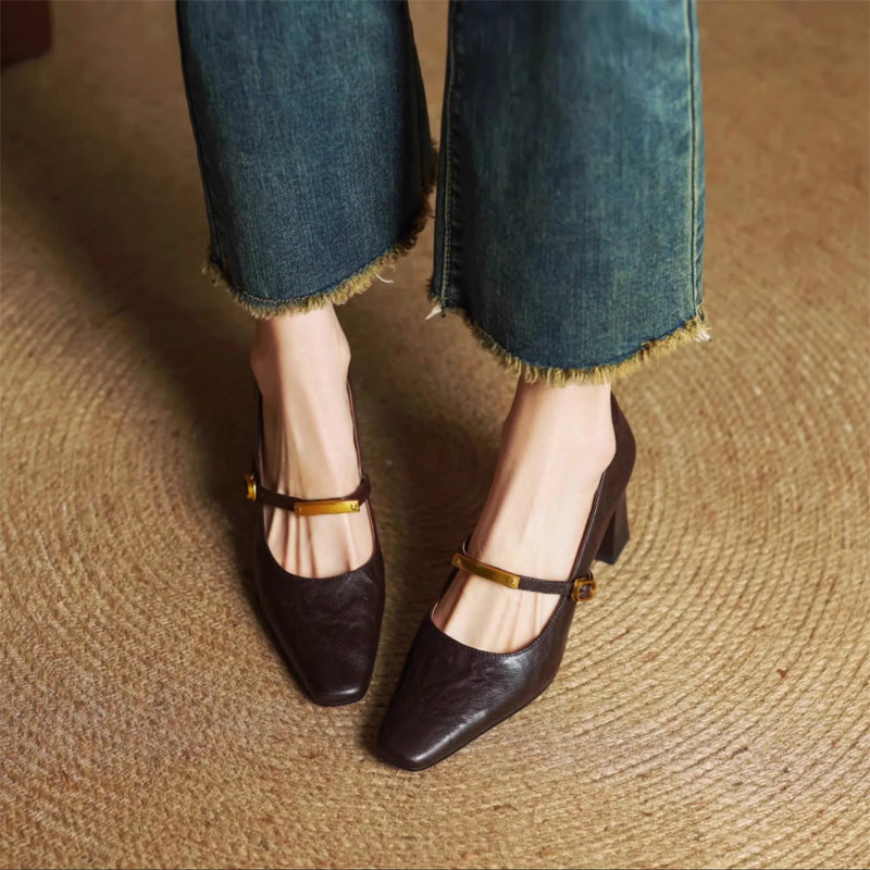 Marcelline Leather Mary Jane Heels