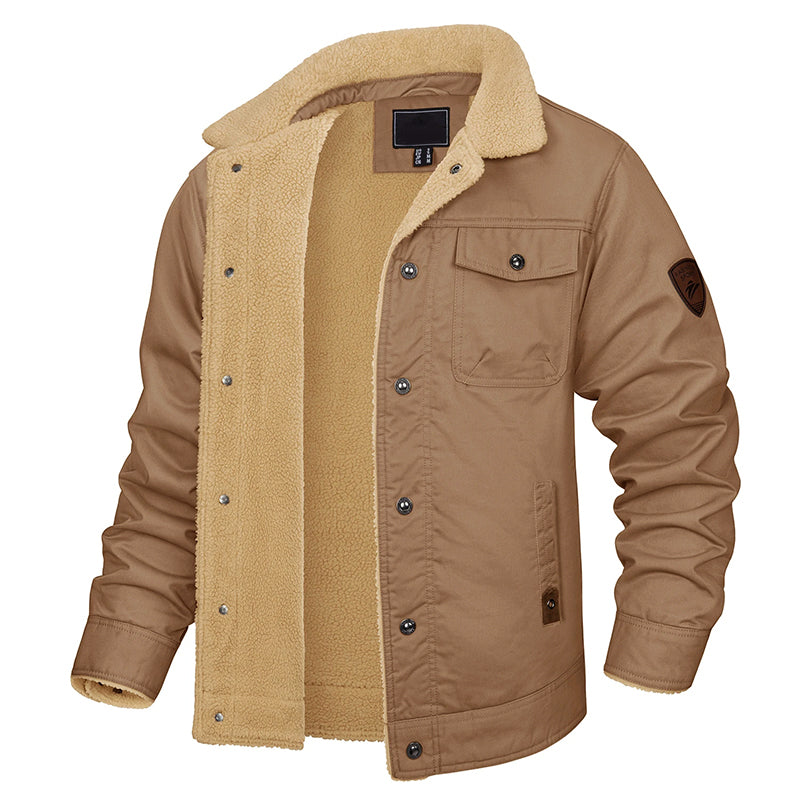 Men’s Cargo Jacket with Sherpa Lining