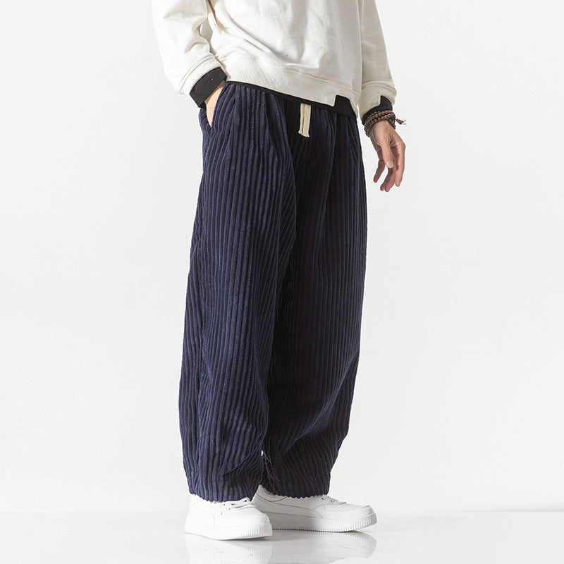 Men’s Corduroy Pants with Relaxed Wide-Leg Silhouette