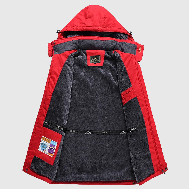 Men’s Waterproof Ski Jacket and Pants Set with Fleece Lining