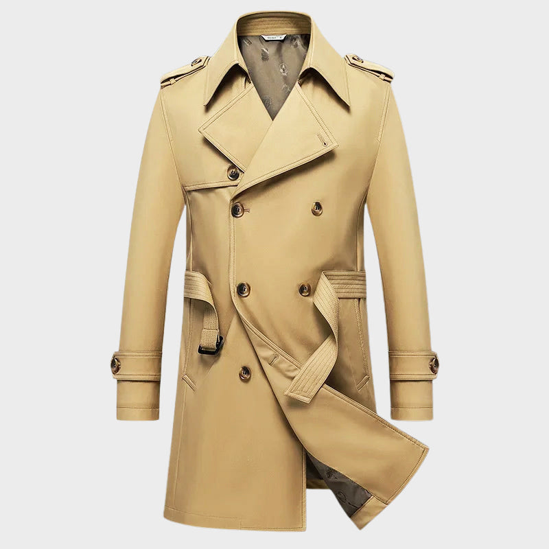 Prestige Men's Double-Breasted Overcoat