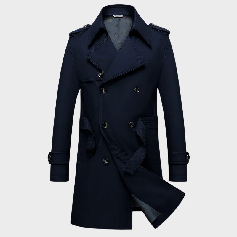 Prestige Men's Double-Breasted Overcoat