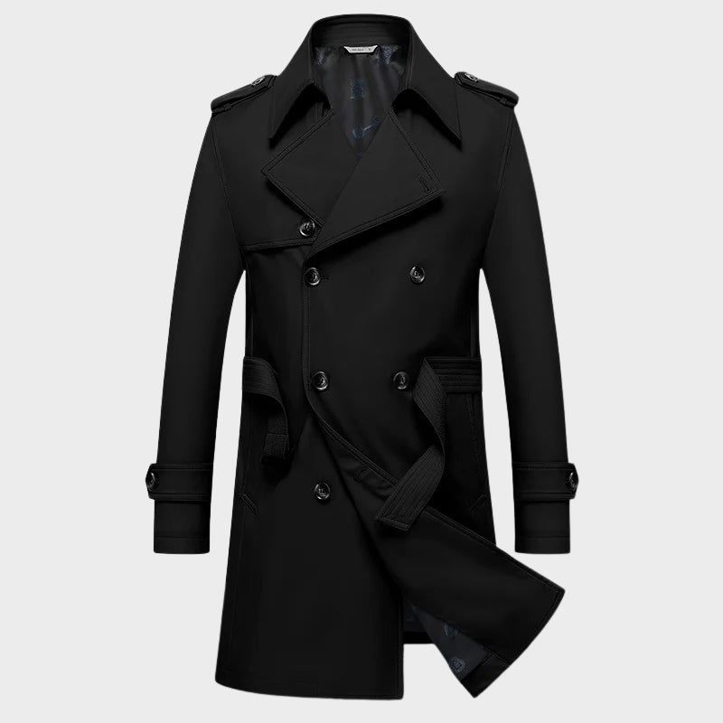 Prestige Men's Double-Breasted Overcoat