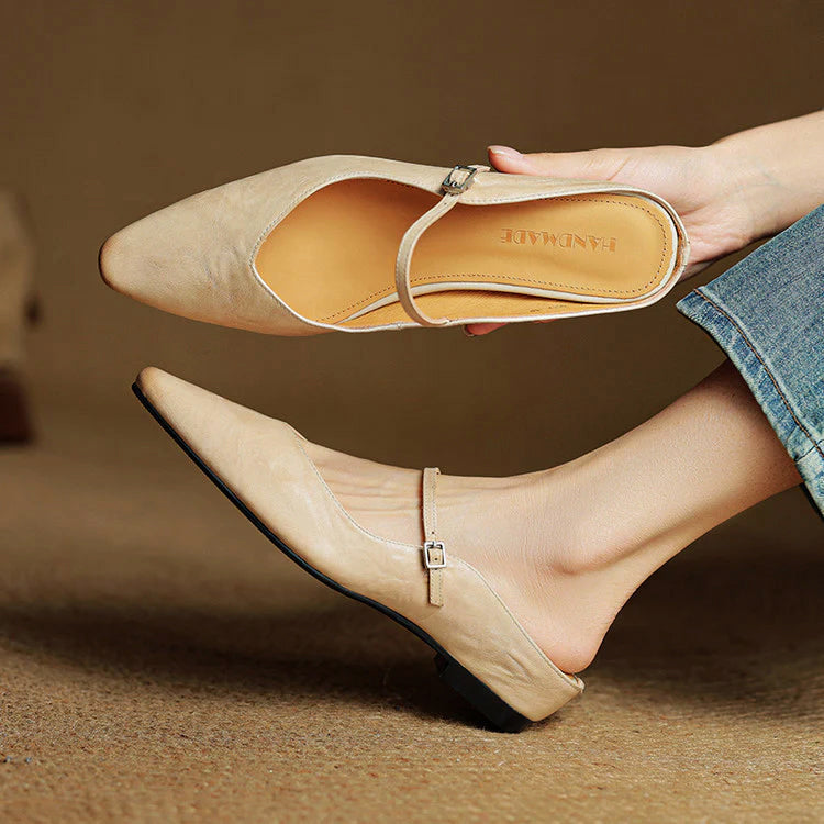 Velisse Genuine Leather Pointed Flats