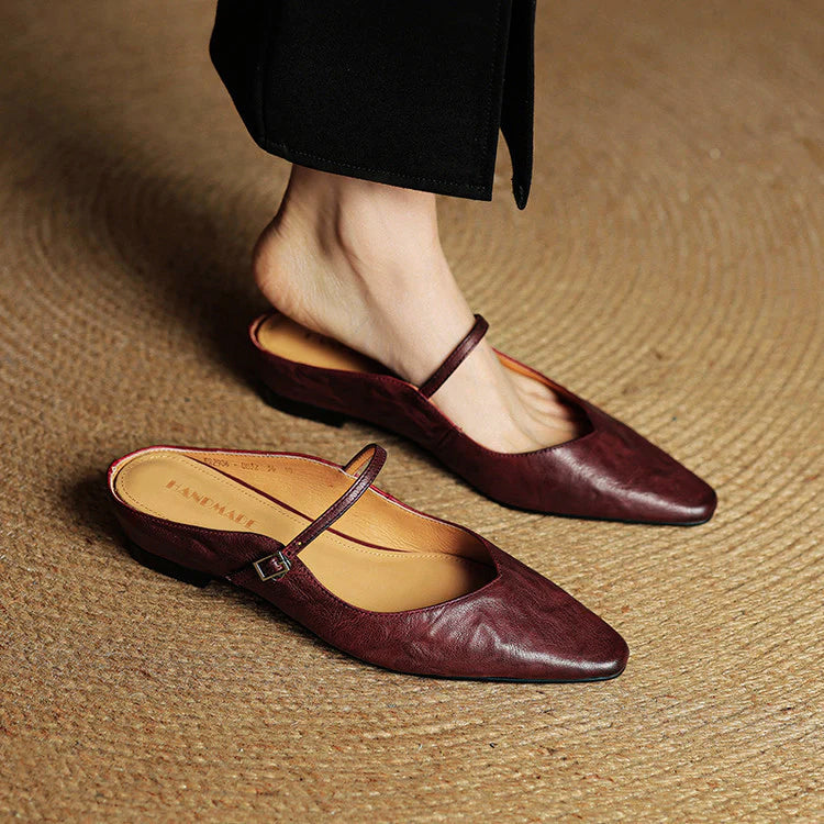 Velisse Genuine Leather Pointed Flats
