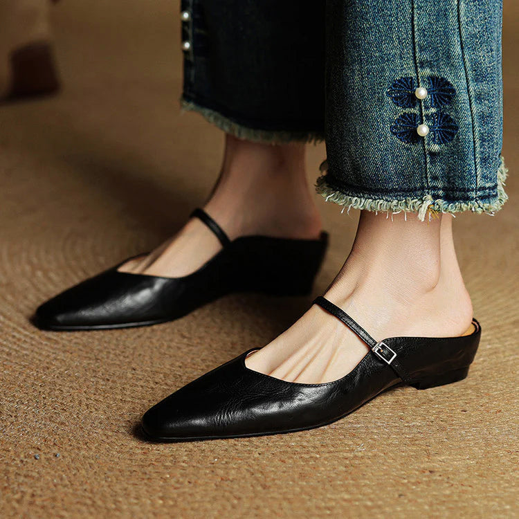 Velisse Genuine Leather Pointed Flats