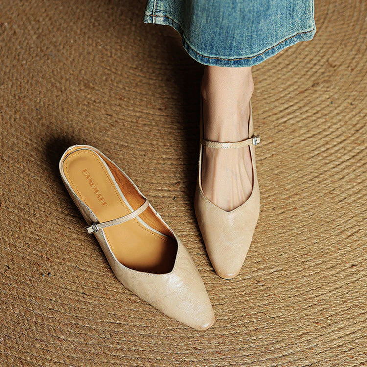 Velisse Genuine Leather Pointed Flats